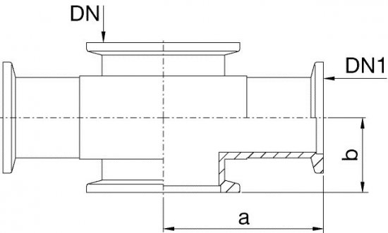 Bild 2 - Reducing cross aluminium DN 25/16 a=40 / b=22