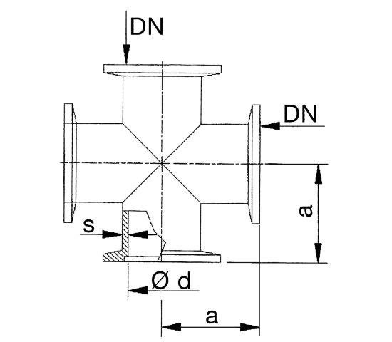 Bild 2 - Cross stainless steel 304 DN 25 a=50 / d=25 / s=1,5