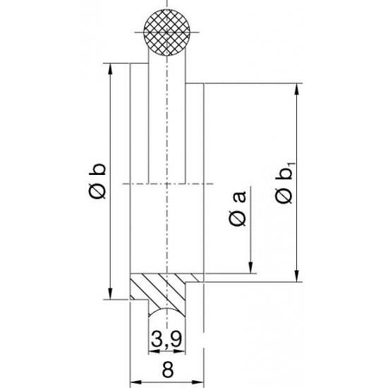 Bild 2 - Reducing centering ring aluminium/Silicone DN 32/40 a=32 / b=41 /b1=34