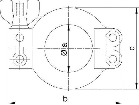 Bild 2 - Clamping ring 304 DN 10/16 a=22 / b=62 / c=40