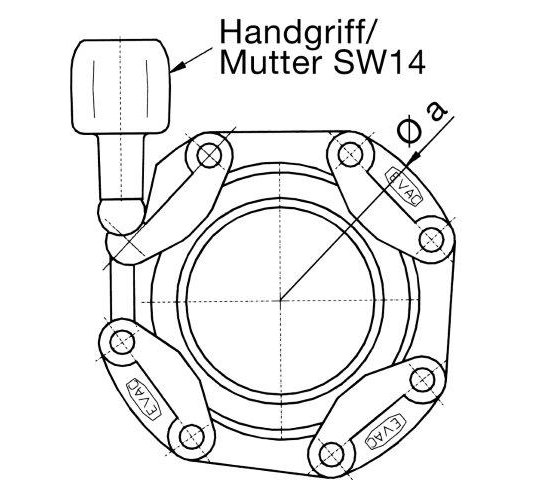 Bild 2 - idler chain aluminium DN 32/40 for Elastomer sealing a=85 / width=20