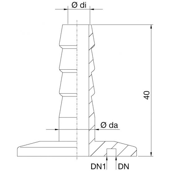 Bild 2 - Hose nozzle POM DN 32/40/12mm di=8 / da=12