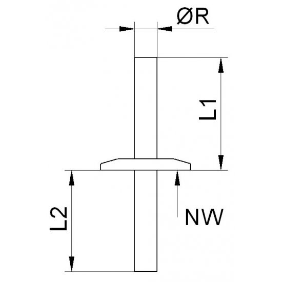 Bild 2 - 1-way liquid feedthrough 304 DN16 R=10 / L1=50 / L2=45