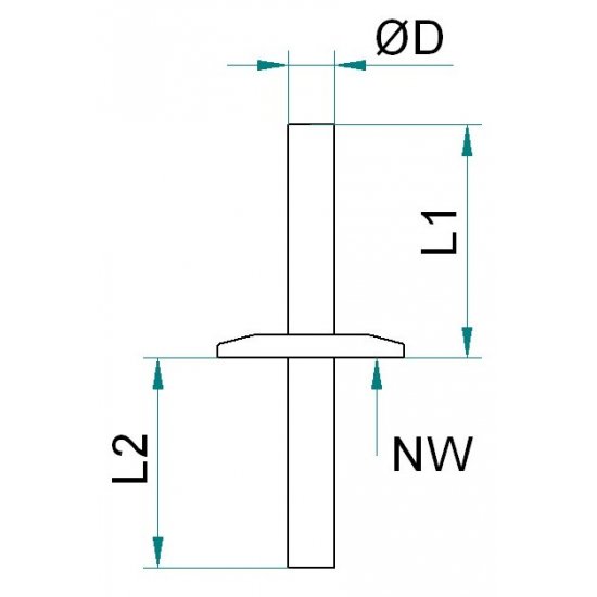 Bild 2 - 1-way liquid feedthrough 316L DN20/25 R=10 / L1=50 / L2=45