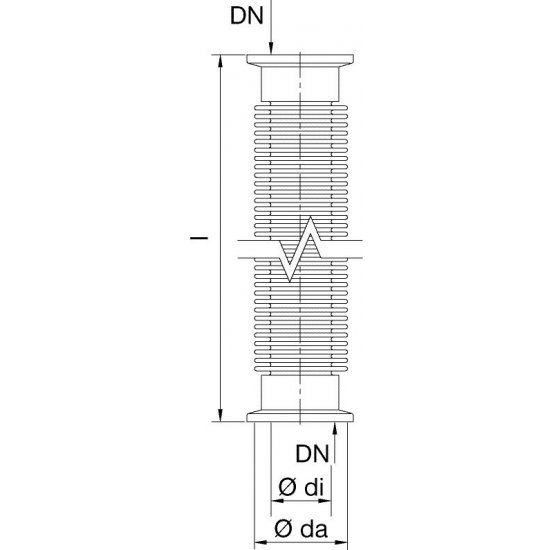 Bild 2 - Stainless steel-tube flexible 316L 1000 mm DN 25 di=25,5 / da=33,0