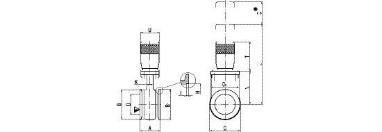 Bild 2 - Slide valve manually operated with O-ring sealing stainless steel KF DN 25
