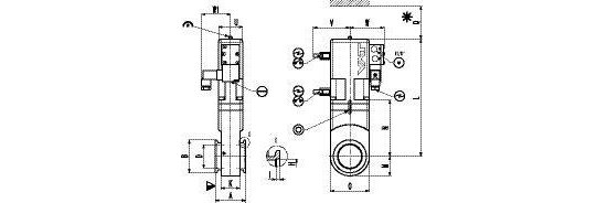 Bild 2 - Slide valve with O-ring sealing aluminium electro-pneumatic,DN50,with position transducer,with control valve