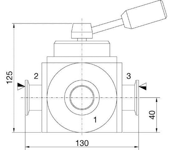 Bild 2 - 3/3-way valve aluminium DN 16