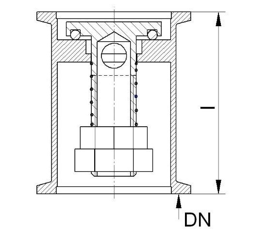 Bild 2 - Pressure relief valve KF DN40 Installation approx. 200mbar over pressure l=45