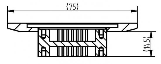 Bild 2 - Small flange SUB-D feedthrough DN 50 - 15 Pins, a=75 / b=14,5 / c=5