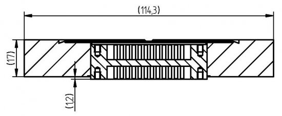 Bild 2 - CF SUB-D feedthrough DN 63 - 25 Pins a=114,3 / b=1,2 / c=17
