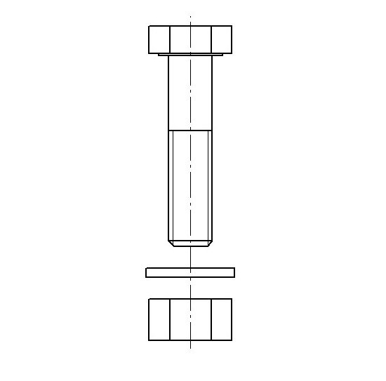 Bild 2 - Set of bolts stainless steel DN 63/4x M8x40