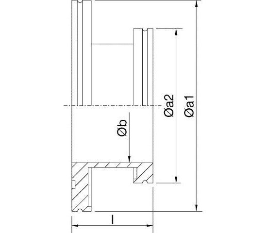 Bild 2 - ISO-K-reducer SST 316L DN 100/63 a1=130 / a2=95 / b=70 / l=50