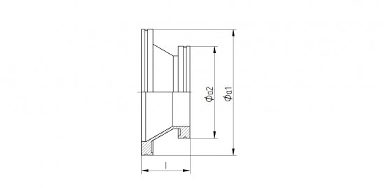 Bild 2 - ISO-K-reducer stainless steel DN 160/100 conical a1=180 / a2=130 / b=conical / l=50