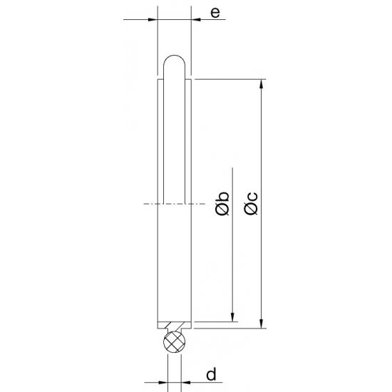 Bild 2 - ISO-centering ring aluminium/Perbunan DN 100 b=99,5 / c=102 / d=3,9 / e=8