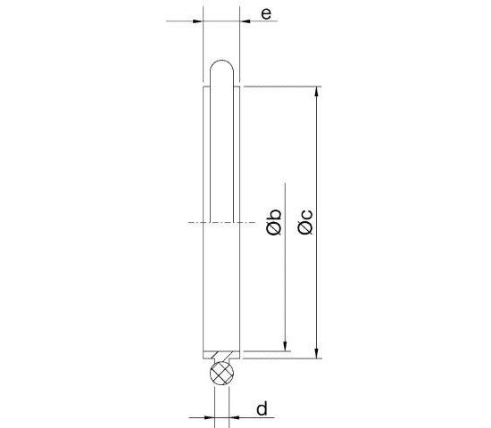 Bild 2 - IS0-centering ring SST 316L/FFKM DN 100 b=99,5 / c=102 / d=3,9 / e=8