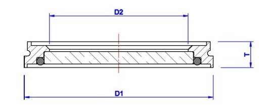 Bild 2 - ISO-K Viewport borosilicate stainless steel NW 63 D1=98 / D2=72 / T=13,5