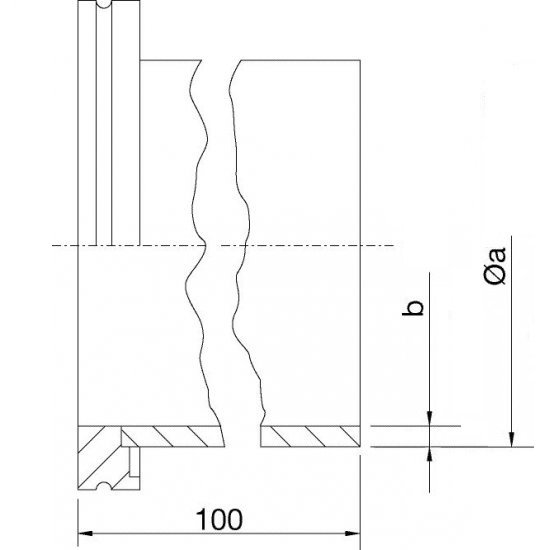 Bild 2 - ISO-K-flange with long socket 1.0037 DN 100 a=108 b=3