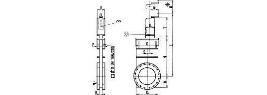 Bild 2 - CF-F-slide electro-pneumatic stainless steel double-acting with position transducer without control valve DN 250