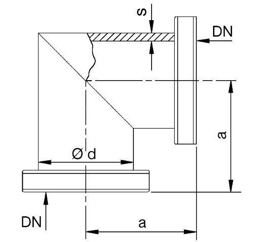 Bild 2 - CF-angle 304L, flanges fixed, DN 16 a=38 / d=16 (19x1,5)