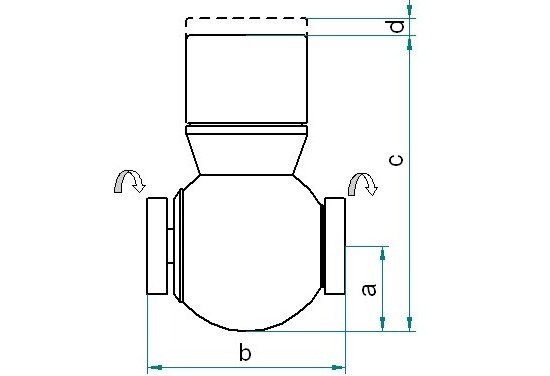 Bild 2 - Straight way valve CF manually operated DN 40 stainless steel casing 2 flanges turnable c=130 / d=12