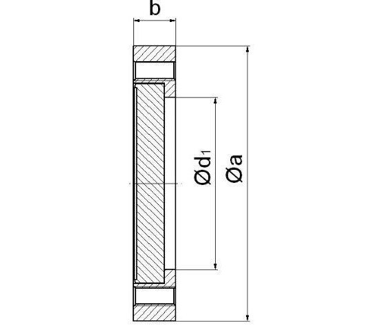 Bild 2 - CF-blind flange turnable with threaded holes DN 63 a=113,5 / b=17 / d1=72