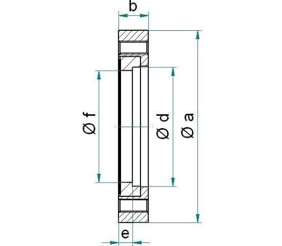 Bild 2 - CF-welding flange 316L turnable with threaded holes DN 40 a=70 / b=12,5 / d=38 / f=35 / e=4,8