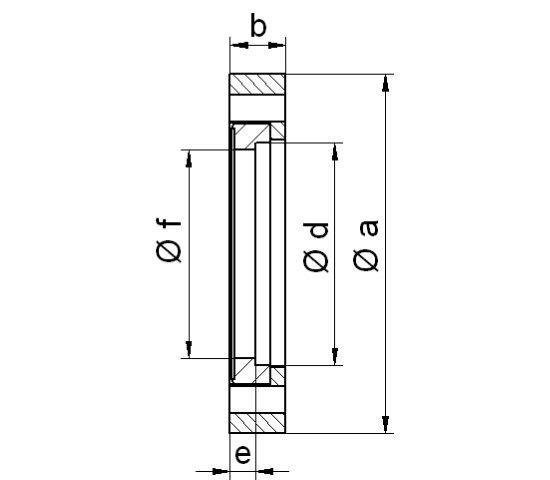 Bild 2 - CF-welding flange 316L turnable DN 250 a=305 / b=24 / d=254,7 / f=250 / e=12,7