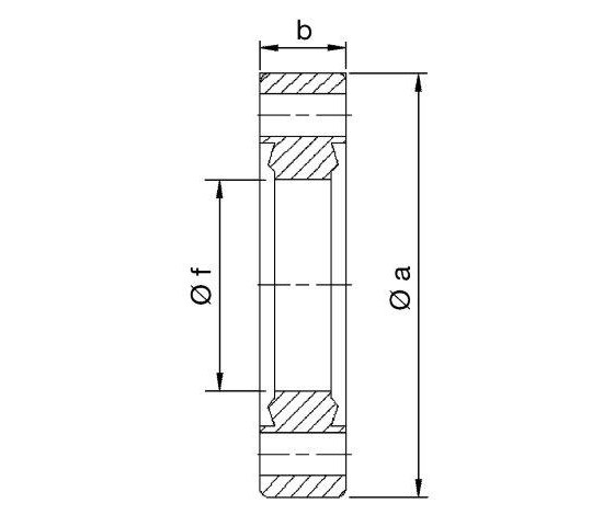 Bild 2 - CF-double-sided passage flange DN 100 a=152 / b=19,9 / f=100,5