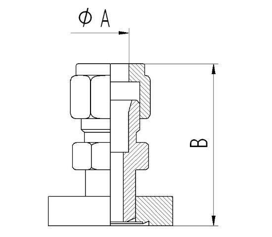 Bild 2 - CF-Adapter 316L f. double compression tube fitting (Swagelok-Adapter 316L compatible) VA NW 16 A=3/8 / B=41mm