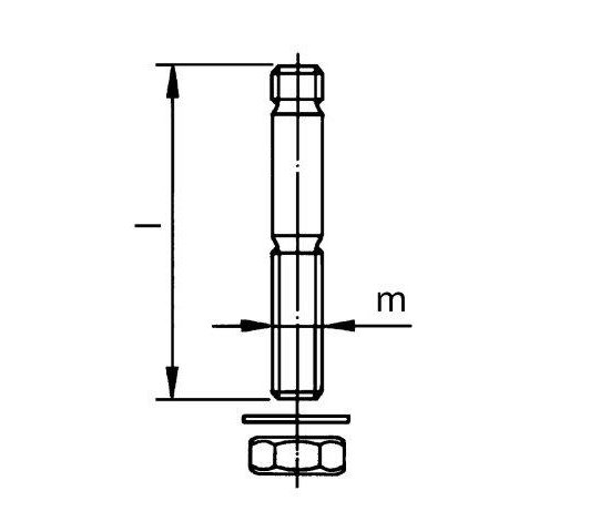 Bild 2 - CF-set of studs A2 DN100 l=53 / M8 / quantity n=16