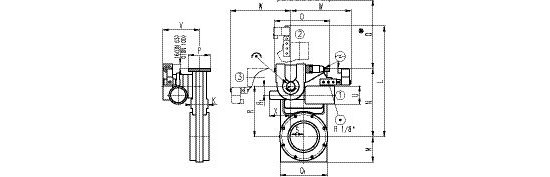 Bild 2 - Slide valve ISO-F,stainless steel, DN 250 electro-pneumatic,with position transducer without control valve