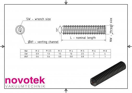Bild 2 - Socket set screws ISO 4029 (DIN 916) M2,5x5, A2, center vented