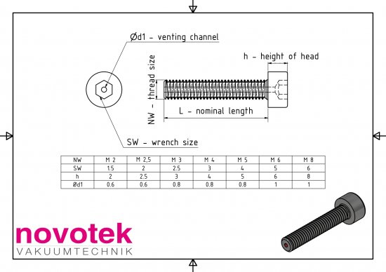 Bild 2 - socket head cap screws ISO 4762 (DIN 912) M6x35, A2, center vented