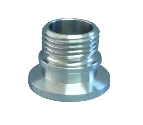 Bild 1 - Small flange screw-in flange stainless steel AISI 303 with male thread DN 10 1/4 inch h=11 / l=18 / OR=10x3