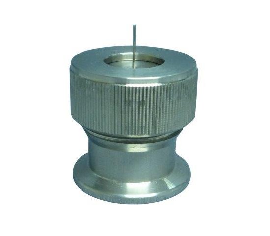 Bild 1 - Small flange with thermocouple feedthrough brass nickel-plated DN 25 3-fold h=39