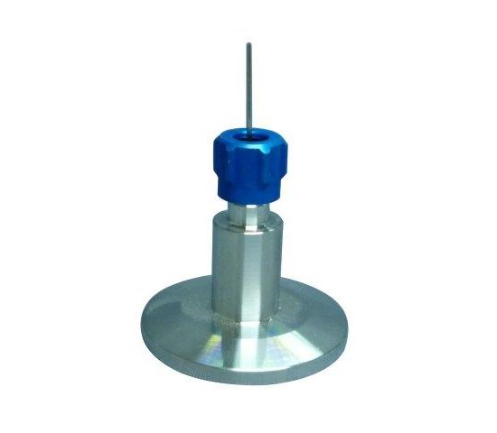 Bild 1 - Small flange universal thermocouple feedthrough brass nickel-plated DN 25 1-fold 1mm-3,2mm h=37