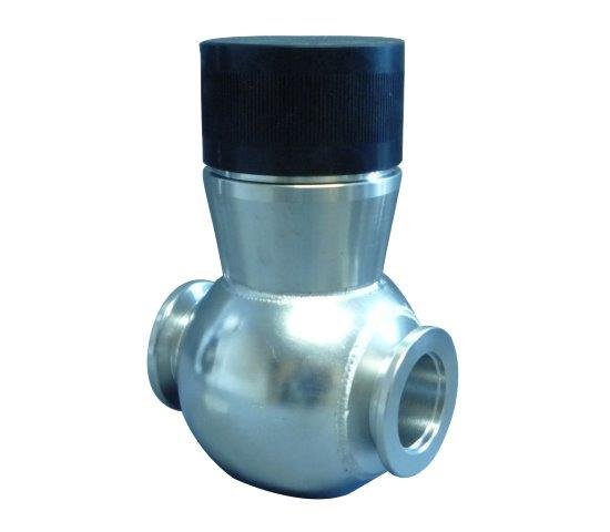 Bild 1 - In-line bellow-sealed valve with spindle stainless steel DN 40 a=35 / b=80 / c=129 / d=12