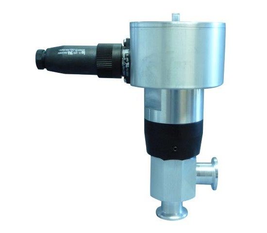 Bild 1 - Angle valve electro-pneumatic aluminium DN40 closed with single position transducer with control valve c=170 d=58