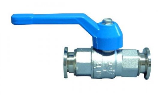 Bild 1 - Spherical valve with small flange brass nickel-plated DN 16 a=78 / b=15
