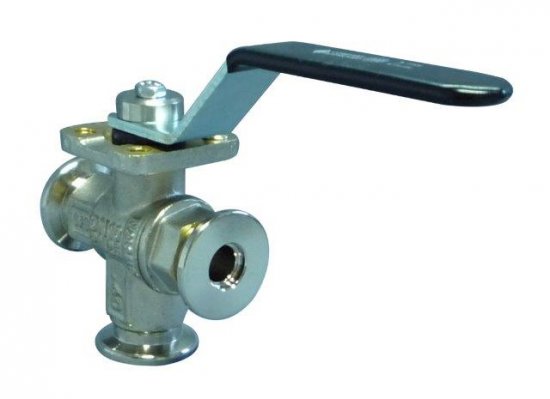 Bild 1 - Three-way ball valve brass nickel-plated DN 40 a=70 / b=40 / c=76