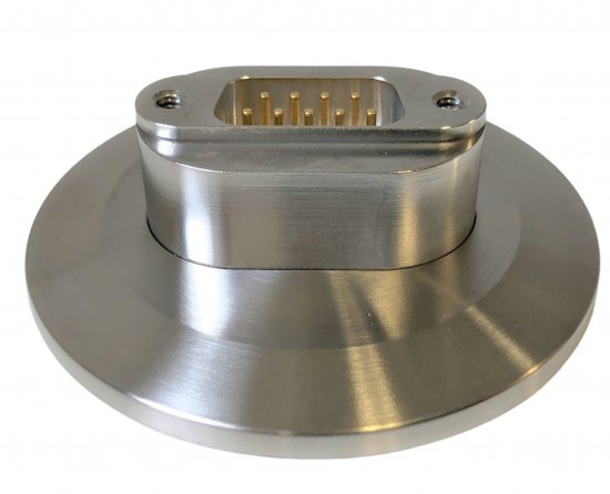 Bild 1 - Small flange SUB-D feedthrough DN 50 - 15 Pins, a=75 / b=14,5 / c=5