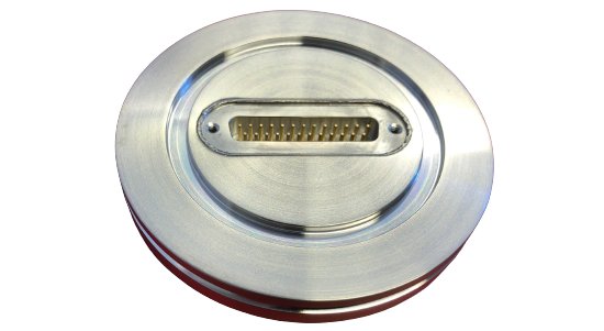 Bild 1 - ISO-K SUB-D feedthrough DN 100 - 50 Pins, a=130 / b=14,5 / c=12
