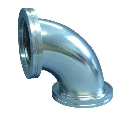 Bild 1 - ISO-K-pipe elbow SST 304 DN 160 a=233 / b=150 / c=323 / r=225
