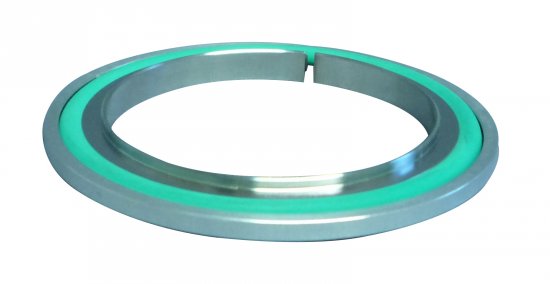 Bild 1 - ISO-centering ring aluminium/Viton with outer ring DN 80 a=110 / b=80,2 / c=83,2 / d=3,9 / e=8