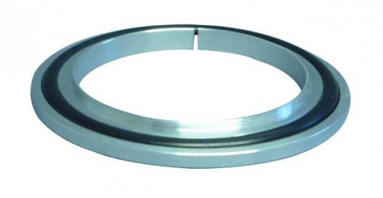Bild 1 - ISO-centering ring aluminium/Viton with outer ring DN 250 a=287 / b=258 / c=261 / d=3,9 / e=8