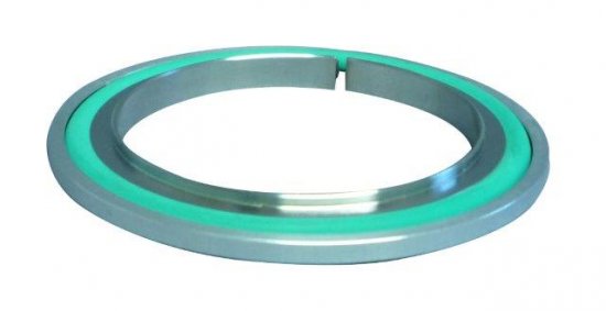 Bild 1 - ISO-centering ring SST 304/Viton with outer ring DN 100 a=128 / b=99,5 / c=102 / d=3,9 / e=8