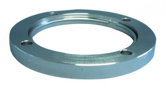 Bild 1 - ISO-dismantling flange with circlip DN 250 SST 304 a=335 / b=290,7 / c=310 / d=11 / l=16 / bore: 12x30 / ring 5