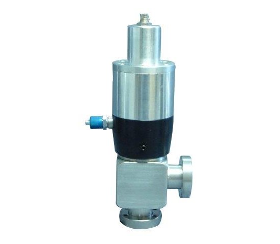Bild 1 - CF-angle valve open electro-pneumatic stainless steel 2 flanges turnable with position transducer without control valve DN 16 a=40 / c=130 / d=40 (optional with double position transducer)