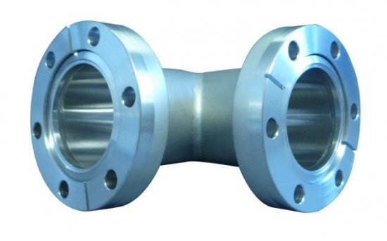 Bild 1 - CF-angle 316L, 2 flanges turnable, DN 100 a=135 / d=100 (104x2)